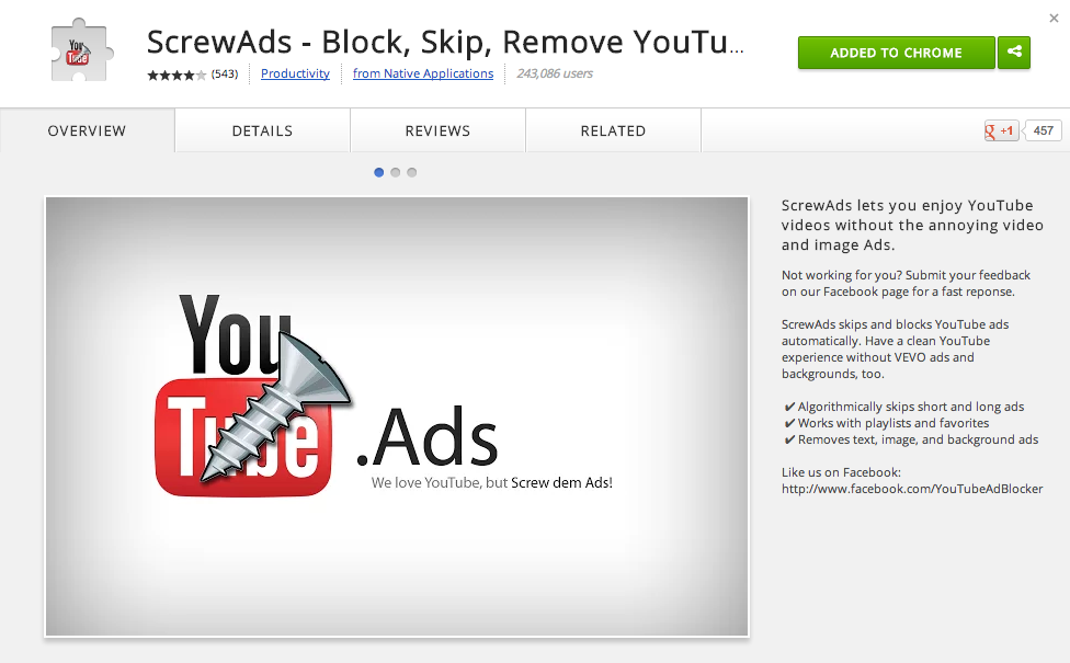 remove youtube ad